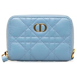 Dior-Portamonete in pelle Dior Cannage blu-Blu
