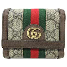 Gucci-Brown Gucci GG Supreme Ophidia Small Wallet-Brown