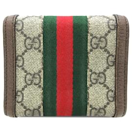 Gucci-Brown Gucci GG Supreme Ophidia Small Wallet-Brown