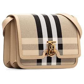 Burberry-Bege Burberry Canvas Check TB Crossbody-Bege