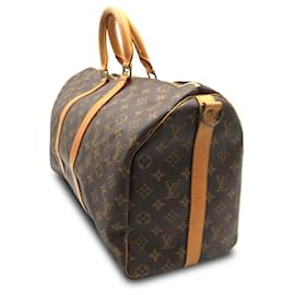 Louis Vuitton-Bandouliere Keepall con monograma de Louis Vuitton marrón 45 Bolsa de viaje-Castaño
