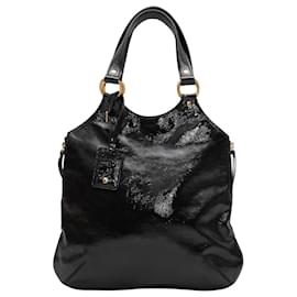 Yves Saint Laurent-Black Yves Saint Laurent Patent Leather Handbag-Black