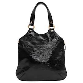 Yves Saint Laurent-Black Yves Saint Laurent Patent Leather Handbag-Black
