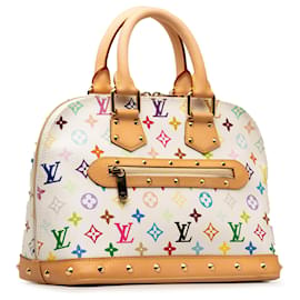 Louis Vuitton-White Louis Vuitton Monogram Multicolore Alma PM Handbag-White