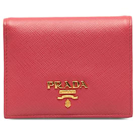 Prada-Rosa Prada Saffiano-Geldbörse mit zwei Fächern-Pink