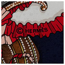 Hermès-White Hermes Les Fetes du Roi Soleil Silk Scarf Scarves-Blanc