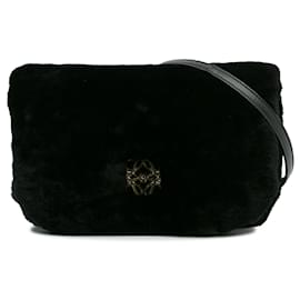 Loewe-Bolso satchel de piel de oveja Loewe Mini Goya negro-Negro