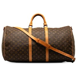 Louis Vuitton-Bandouliere Keepall con monograma de Louis Vuitton marrón 60 Bolsa de viaje-Castaño