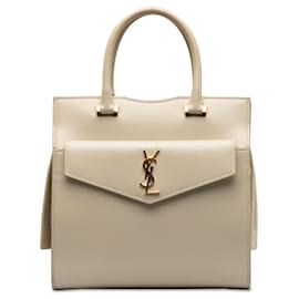 Saint Laurent-Bolso satchel Uptown pequeño con monograma Saint Laurent color topo-Otro