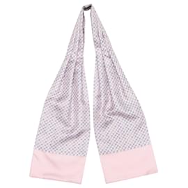 Hermès-Corbata de seda con estampado de caballos Hermes rosa claro y azul claro-Rosa