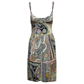 Etro-Mehrfarbiges ärmelloses Kleid mit Paisleymuster von Etro, Größe IT 42-Mehrfarben