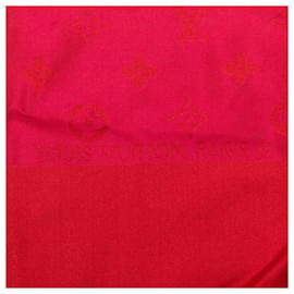 Louis Vuitton-Red Louis Vuitton Monogram Silk Scarf Scarves-Red