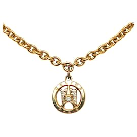 Céline-Collar de cadena con diamantes de imitación del Arco del Triunfo de la Torre Eiffel de Celine en oro-Dorado
