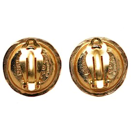 Chanel-Boucles d'oreilles à clip CC Chanel en fausses perles dorées-Doré