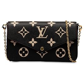 Louis Vuitton-Black Louis Vuitton Monogram Empriente Bicolor Pochette Felicie Crossbody Bag-Black