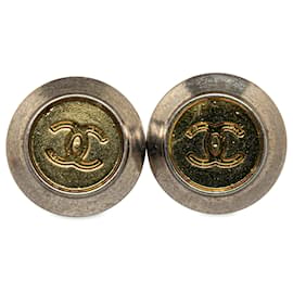 Chanel-Goldene Chanel CC-Ohrringe mit Druckverschluss -Golden