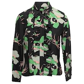 Marni-Blusa con estampado floral Marni negra y multicolor Talla US S-Negro