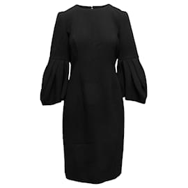 Carolina Herrera-Vestido preto de lã virgem Carolina Herrera tamanho EUA 10-Preto