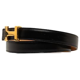 Hermès-Black Hermes Constance Reversible Belt-Black