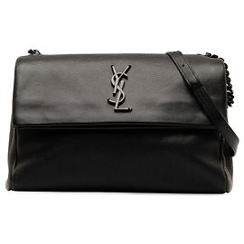 Borsa a tracolla nera Saint Laurent Medium Grain De Poudre West Hollywood Nero