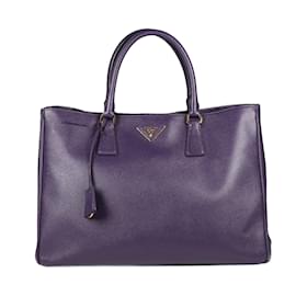 Prada-Sac en cuir Prada Saffiano Lux Galleria en violet-Violet