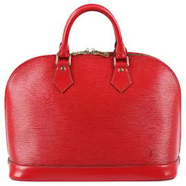 Louis Vuitton-LOUIS VUITTON Bolsa Epi Couro Alma PM em Vermelho M52147-Vermelho