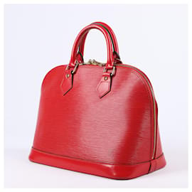 Louis Vuitton-LOUIS VUITTON Sac Alma PM en cuir épi en rouge M52147-Rouge