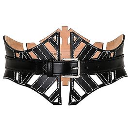 Alexander McQueen Cut-Out Corset Belt Black