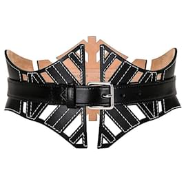 Alexander Mcqueen-Cintura corsetto con tagli di Alexander McQueen-Nero