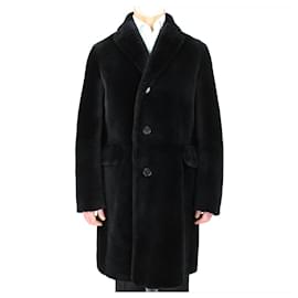 Hermès-Manteau en fourrure de mouton Hermès-Noir