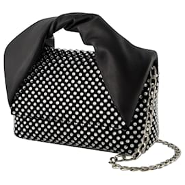 JW Anderson-Bolsa Crystal Midi Twister Hobo - J.W. Anderson - Preto - Couro-Preto