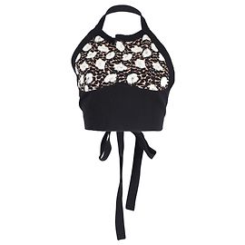 Marni Neckholder-Crop-Top aus schwarzem Nylon Schwarz