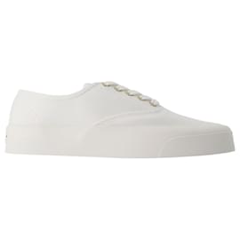 Kitsune-Lace Up Sneakers - Maison Kitsune - Cotton - White-White