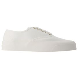 Schnürsneaker - Maison Kitsune - Baumwolle - Weiß Weiß