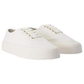 Kitsune-Lace Up Sneakers - Maison Kitsune - Cotton - White-White