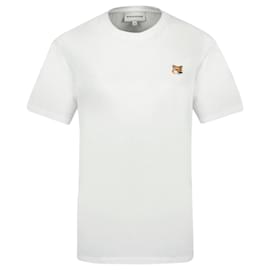 Autre Marque-T-Shirt Patch Tête de Renard - Maison Kitsune - Coton - Blanc-Blanc