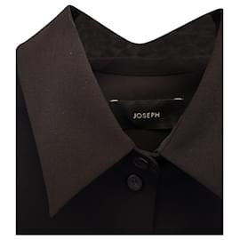 Joseph-Joseph Midi Shirt Dress In Black Wool-Black
