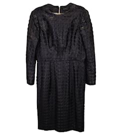 Giambattista Valli-Giambattista Valli Lace Print Midi Dress in Black Viscose-Black