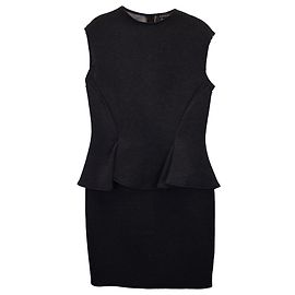 LANVIN 2014 Robe taille basque en polyamide gris Marron
