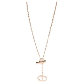 Hermès-Collar de moda Hermès Chaine d'ancre en 18k oro rosa 0.3 por cierto-Metálico