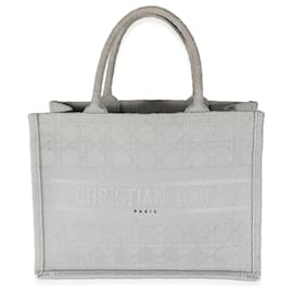 Dior-Christian Dior Tote mediano tipo libro Cannage de lona gris-Gris