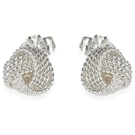 Tiffany & Co-TIFFANY & CO. Boucle d'oreille à tige à nœud torsadé en argent sterling-Argenté,Métallisé