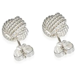 Tiffany & Co-TIFFANY & CO. Orecchino a bottone con nodo intrecciato in argento sterling-Argento,Metallico