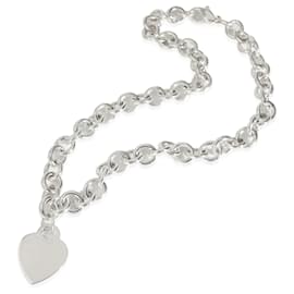 Tiffany & Co-TIFFANY & CO. Heart Tag Necklace in Sterling Silver-Silvery,Metallic