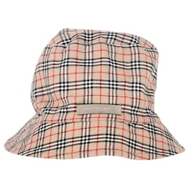 Burberry-Burberry Reversible Bucket Hat in Beige Cotton-Brown,Beige
