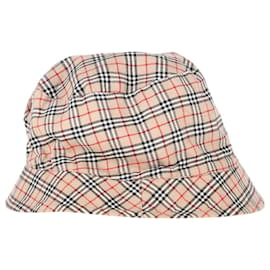 Burberry-Burberry Reversible Bucket Hat in Beige Cotton-Brown,Beige