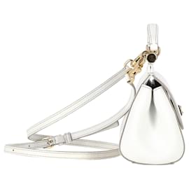 Dolce & Gabbana-Dolce & Gabbana Mini Sicily Top-Handle Bag in White Leather-White