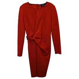Lanvin-Lanvin Jersey Twist Dress in Orange Wool-Orange