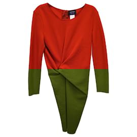 Lanvin-Lanvin Jersey Twist Dress in Orange Wool-Orange