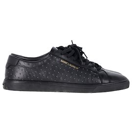 Sneaker Saint Laurent Andy Signature con borchie in pelle nera Nero